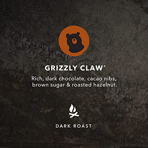 Kicking Horse Coffee Grizzly Claw Whole Bean Coffee, Dark Roast, Certified Organic, Fairtrade, Kosher, 1 lb (454g), Rich and Earthy Pod-Free Beans with Dark Chocolate and Cacao Notes