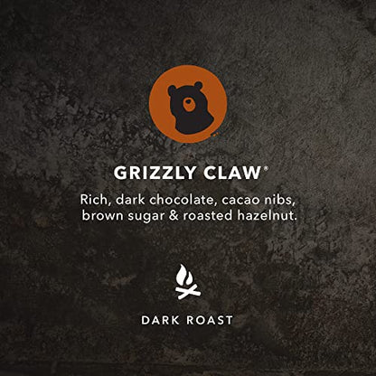Kicking Horse Coffee Grizzly Claw Whole Bean Coffee Bulk Pack, Dark Roast, Certified Organic, Fairtrade, Kosher, 30 oz (850g), Case of 6 Bags, Decadent and Rich Beans with Dark Chocolate Notes