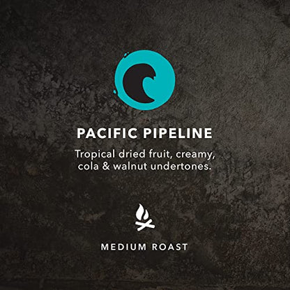 Kicking Horse Coffee Pacific Pipeline Whole Bean Coffee, Medium Roast, Certified Organic, Fairtrade, Kosher, 1 lb (454g), Balanced Single Origin Style Beans with Sweet Berry Notes