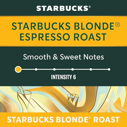 Starbucks for Nespresso Vertuo Blonde Espresso Roast Coffee Capsules, Light Roast, Aluminium, 10 Count, Espresso (1.35 oz / 40ml), Smooth Pods for Latte and Cappuccino
