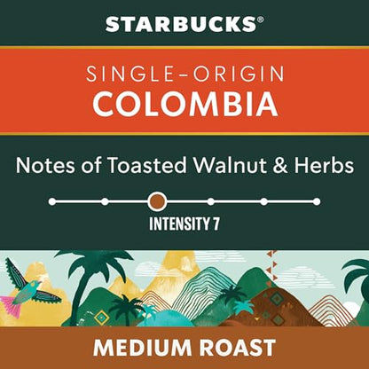 Starbucks by Nespresso Single Origin Colombia Coffee Capsules, OriginalLine Compatible, Medium Roast, Aluminium, 10 Count, Balanced Espresso Pods with Juicy Floral and Fruity Notes