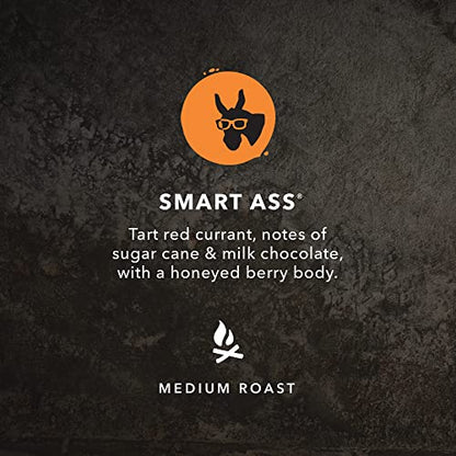 Kicking Horse Coffee Smart Ass Whole Bean Coffee Bulk Pack, Medium Roast, Certified Organic, Fairtrade, Kosher, 30 oz (850g), Case of 6 Bags, Bright and Cheeky Blend with Sweet Syrup Notes