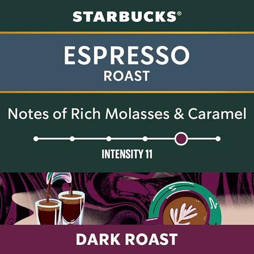 Starbucks for Nespresso Vertuo Dark Espresso Roast Coffee Capsules Bulk Pack, Rich Dark Roast, Aluminium, 40 Count (4 x 10), Espresso (1.35 oz / 40ml), Intense Pods for Latte
