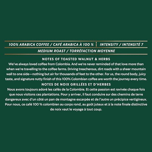 Starbucks for Nespresso Vertuo Master Origin Colombia Coffee Capsules, Medium Roast, Aluminium, 8 Count, Mug (7.7 oz / 230ml), Single Origin Pods with Balanced and Fruity Notes