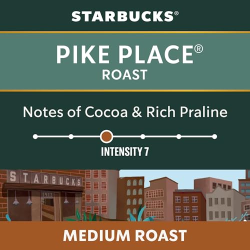 Starbucks for Nespresso Vertuo Pike Place Roast Coffee Capsules, Medium Roast, Aluminium, 8 Count, Mug (7.7 oz / 230ml), Smooth Pods with Chocolate and Toasted Nut Notes