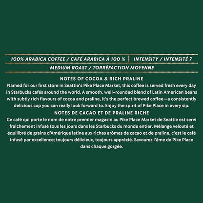 Starbucks for Nespresso Vertuo Pike Place Roast Coffee Capsules Bulk Pack, Medium Roast, Aluminium, 32 Count (4 x 8), Mug (7.7 oz / 230ml), Smooth Pods with Toasted Nut Notes