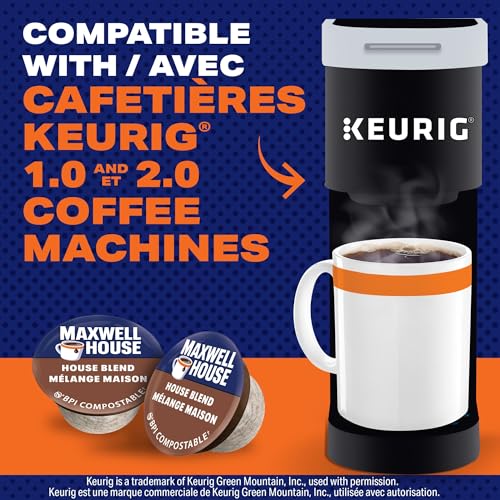 Maxwell House House Blend Coffee Pods Bulk Pack, Keurig K-Cup Compatible Capsules, Medium Roast, 120 Count (4 Boxes of 30), Smooth and Lively Everyday Morning Coffee