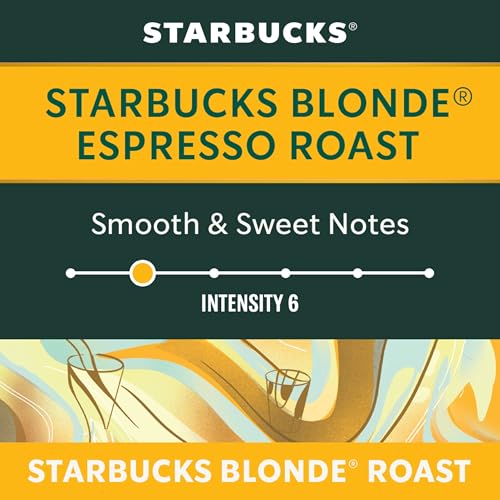 Starbucks by Nespresso Blonde Espresso Roast Coffee Capsules, OriginalLine Compatible, Light Roast, Aluminium, 50 Count (5 x 10), Smooth Pods for Latte and Cappuccino