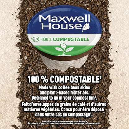 Maxwell House 100% Colombian Coffee Pods Bulk Pack, Keurig K-Cup Compatible Capsules, Medium Roast, 120 Count (4 Boxes of 30), Rich Single Origin Style Coffee